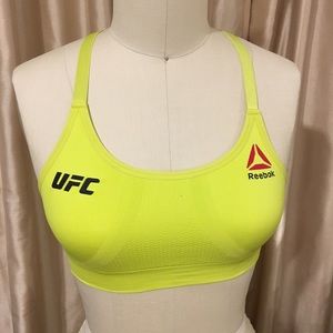 Reebok neon yellow UFC sports bra